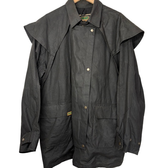 Down Under Black Oilskin Duster